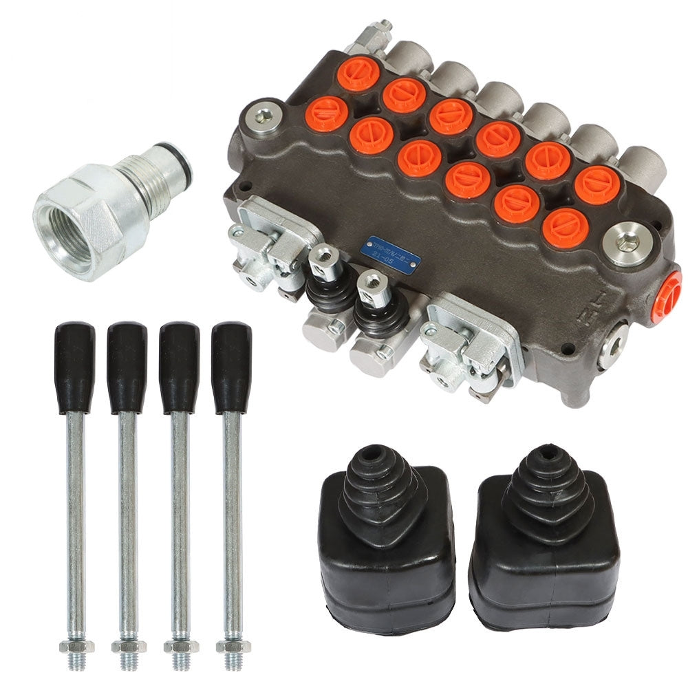 6 Spool 21GPM With Joysticks Hydraulic Backhoe Directional Control Valve new
