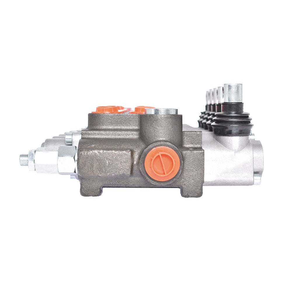 5 Spool Hydraulic Monoblock Double Acting Control Valve, 11 GPM, SAE Ports