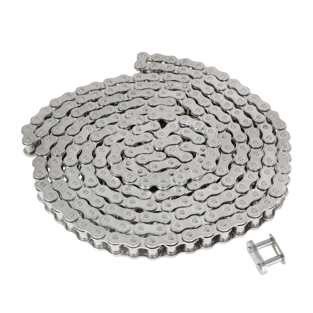 #40SS Stainless Steel Roller Chain x 10 feet+Free Connecting Links 1 connector