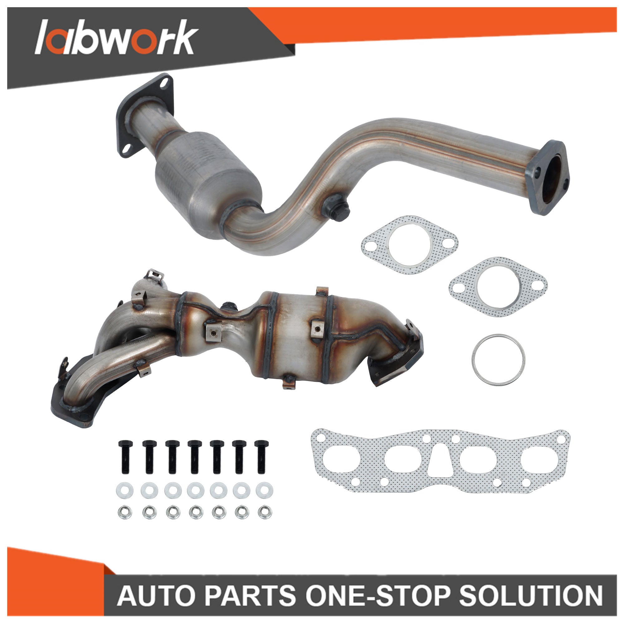 Labwork Front & Rear Catalytic Converter Set 2008-2014 For Nissan Rogue 2.5L