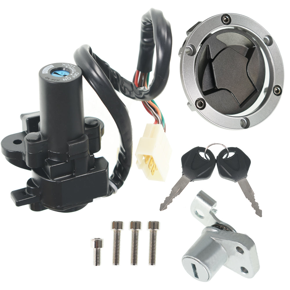 For Kawasaki Ninja 250R EX250J 2008-2012 Ignition Switch Lock Gas Cap Cover Set