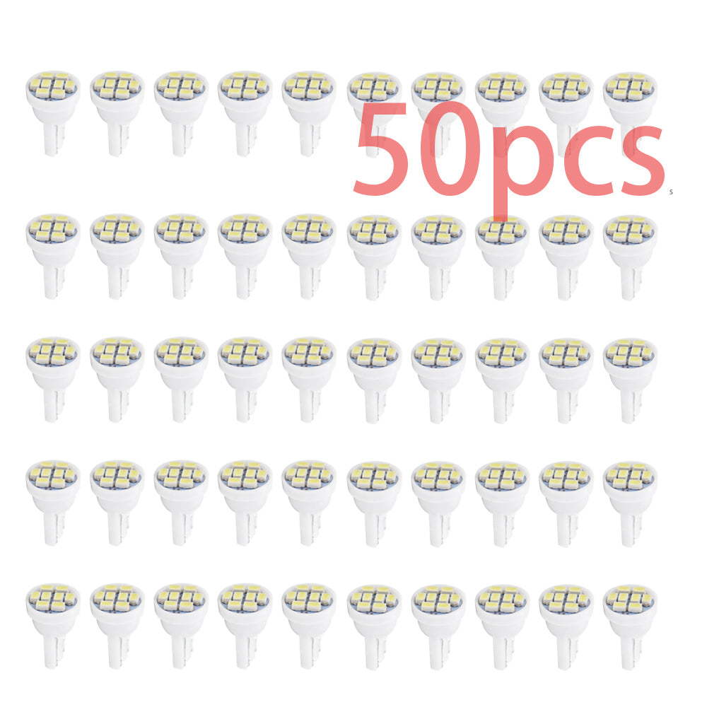 50x T10 8-SMD White LED Car Lights Bulb Interior, Instrument Cluster For W5W, 147, 152, 158, 159, 161, 168, 184, 192, 193, 194 2825 Lab Work Auto 