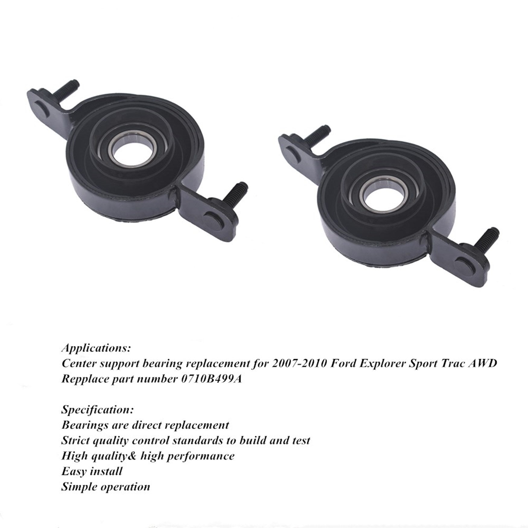 Drive Shaft Center Support Bearing For 07-10 Ford Explorer Sport Trac Awd Lab Work Auto