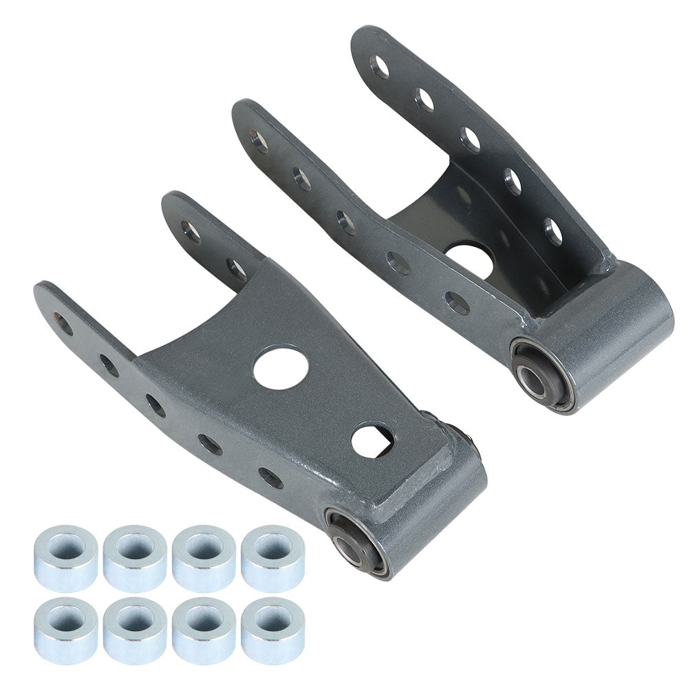 Labwork Fit For 07-18 GMC Sierra Chevy Silverado 2"-3" Rear Lowering Drop Shackle Kit Lab Work Auto 