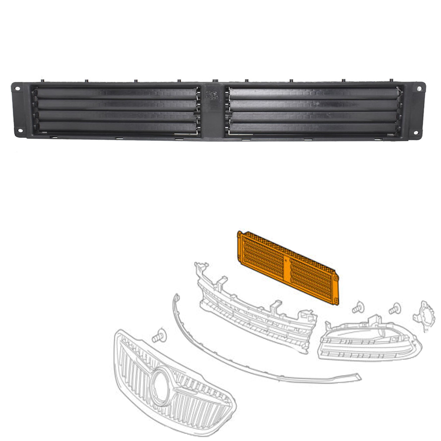 Labwork Front Bumper Grille Shutter w/ Motor for Chevy Malibu Buick LaCrosse Lab Work Auto