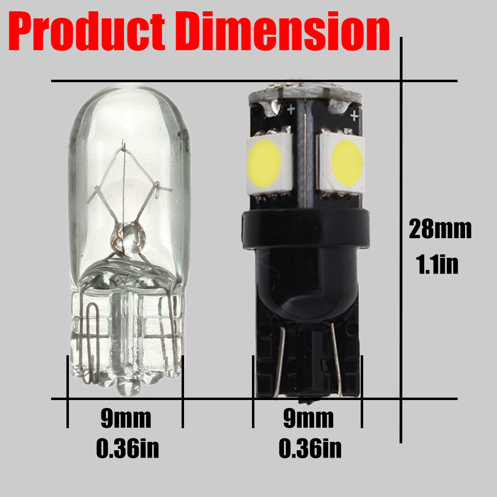 labwork 10PCS 194 LED Bulbs 6000k Super Bright 5th Generation T10 LED Bulbs 168 LED Bulb for Car Interior Dome Map Door Courtesy License Plate Lights W5W 2825 Lab Work Auto