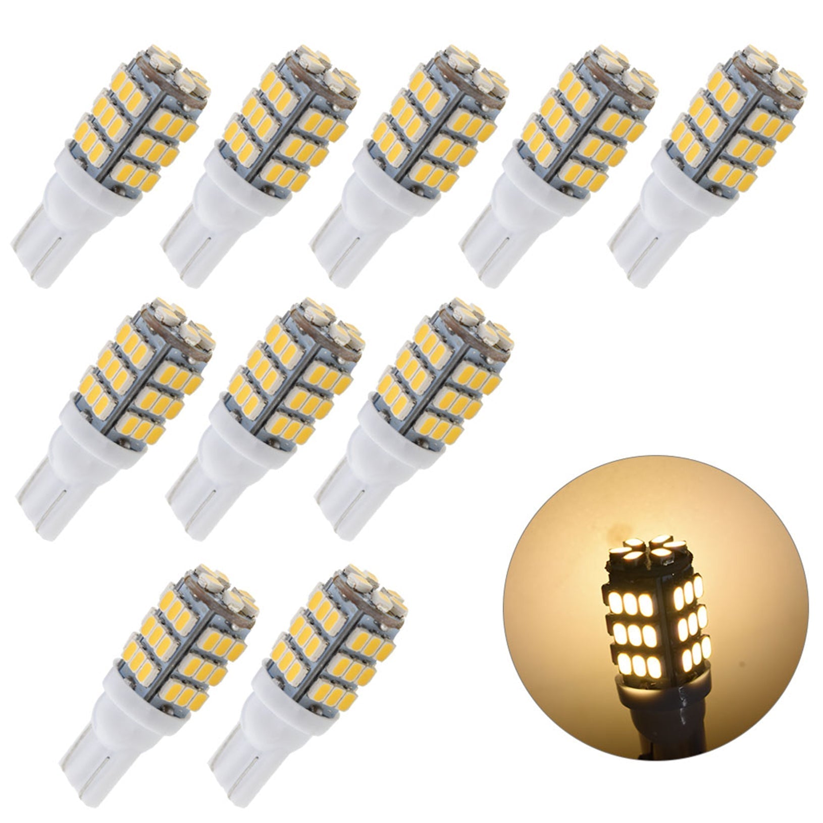 labwork 10PCS T10 RV For Camper Trailer 12V LED Interior Light Bulbs Warm White Lab Work Auto