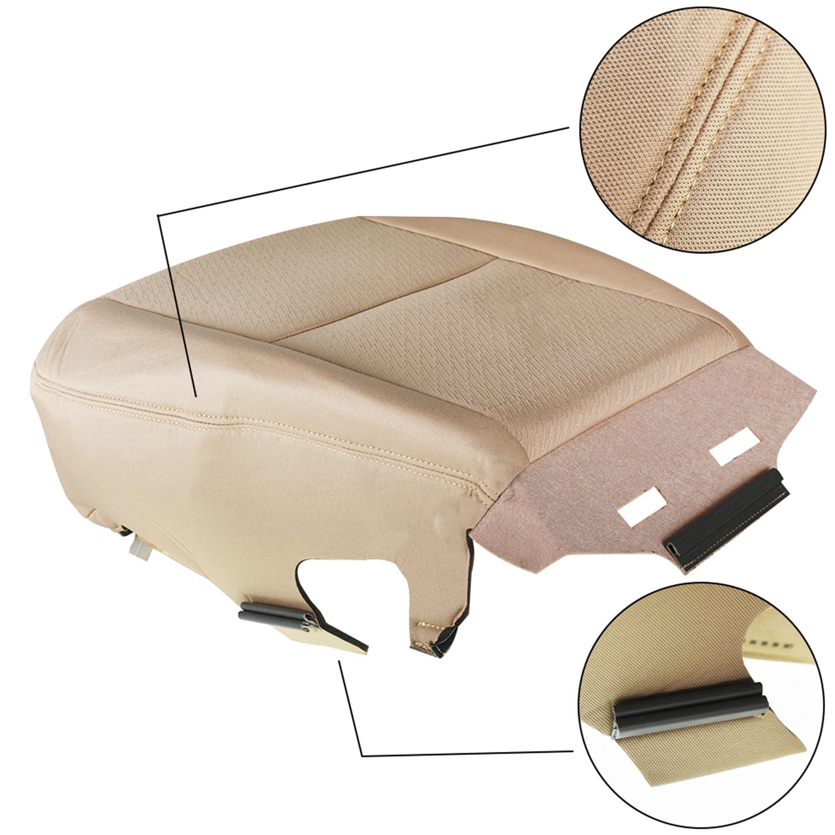 labwork Cloth Driver Bottom Seat Cover Driver Side Replacement for 2007-2014 Chevy Silverado 1500 2500HD 3500HD Lab Work Auto