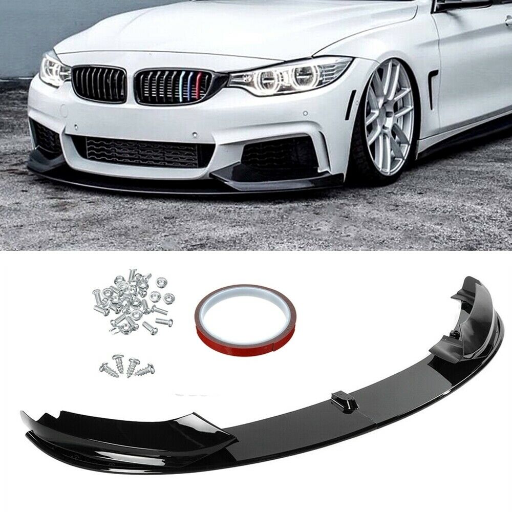 labwork Front Glossy Black Bumper Lip Splitter Spoiler Replacement for 2014-2020 F32 F33 F36 4 Series with M Sport Bumper only Lab Work Auto