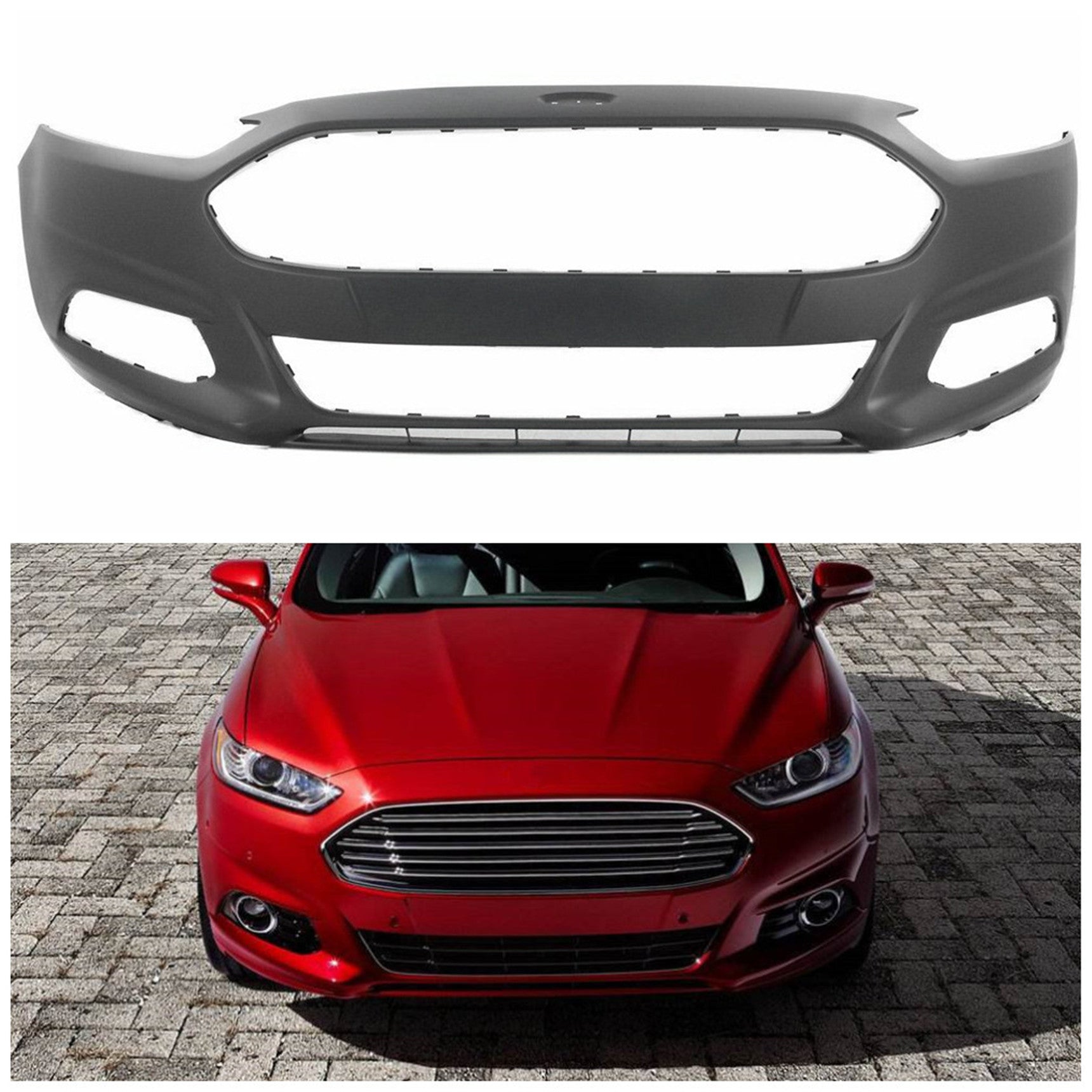 labwork Primered Front Bumper Fascia for 2013-2016 Ford Fusion Lab Work Auto