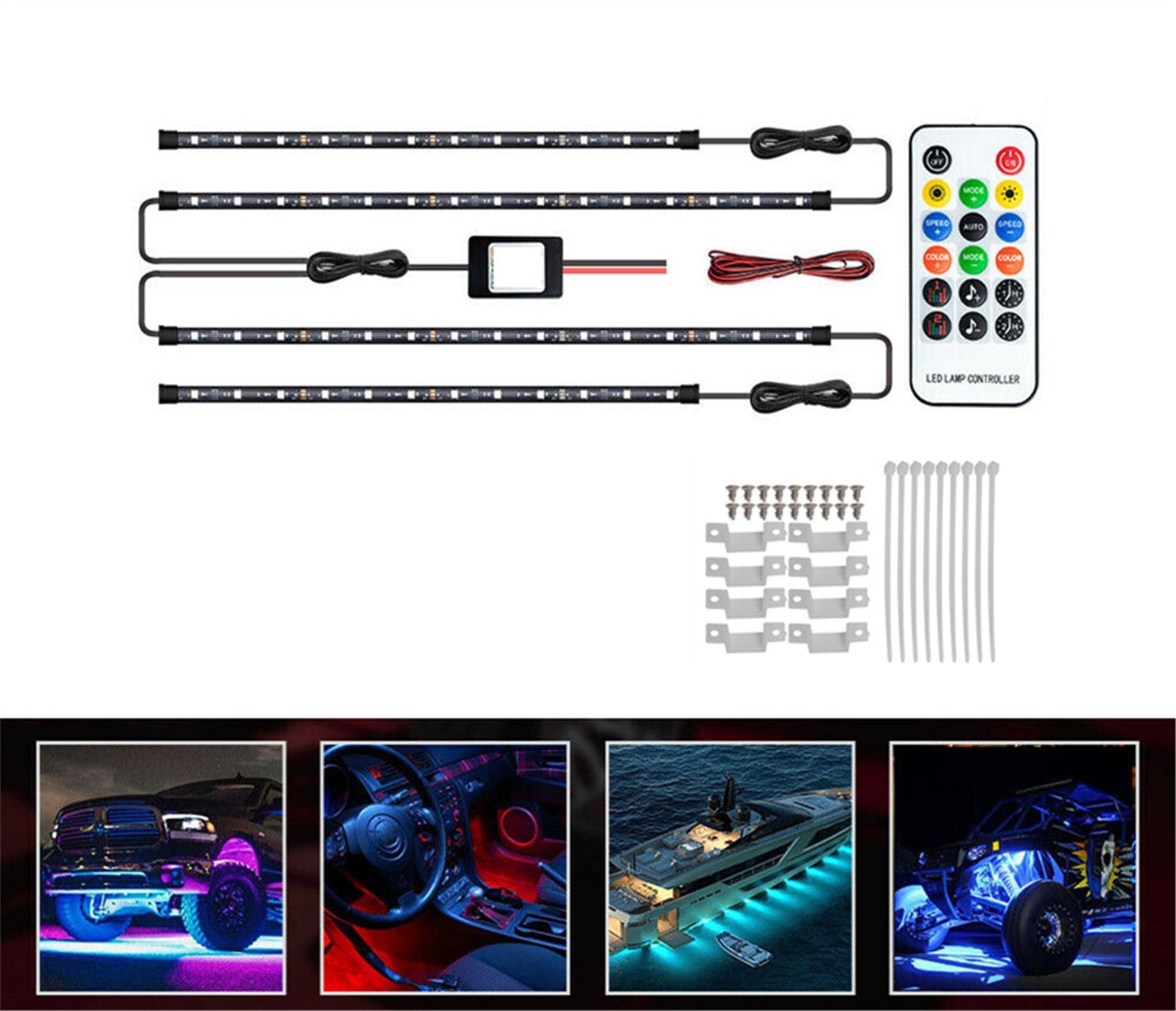 labwork RGB Dreamcolor led Car underglow lights music strip APP remote control - Lab Work Auto