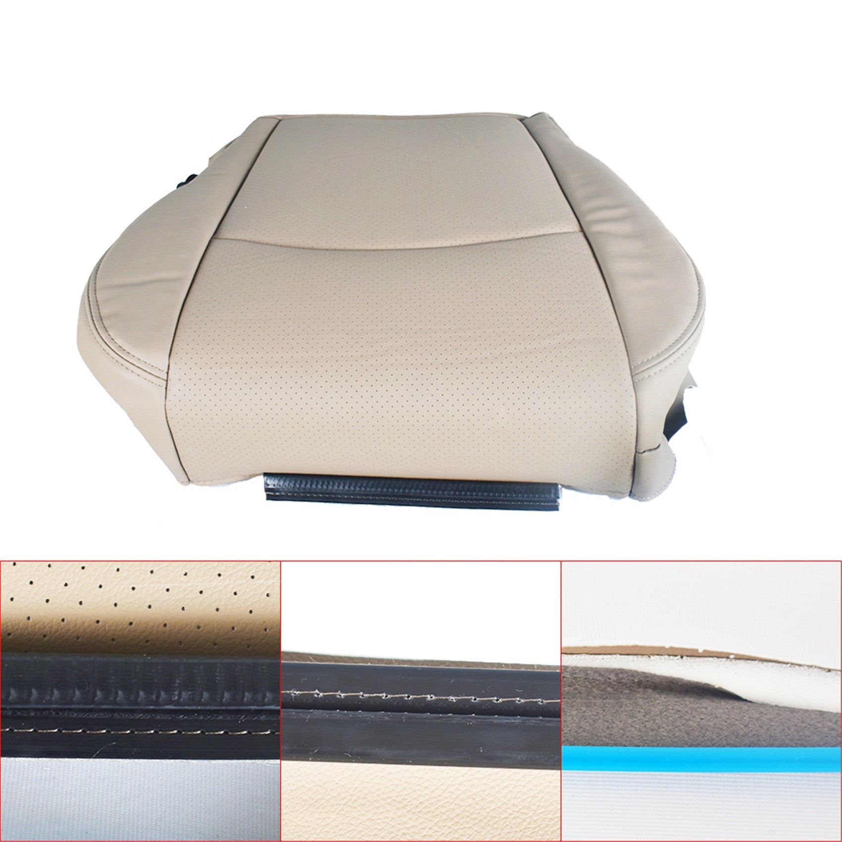 labwork Seat Cover Driver Bottom For 2009-2012 Dodge Ram 1500 2500 Laramie Tan Lab Work Auto