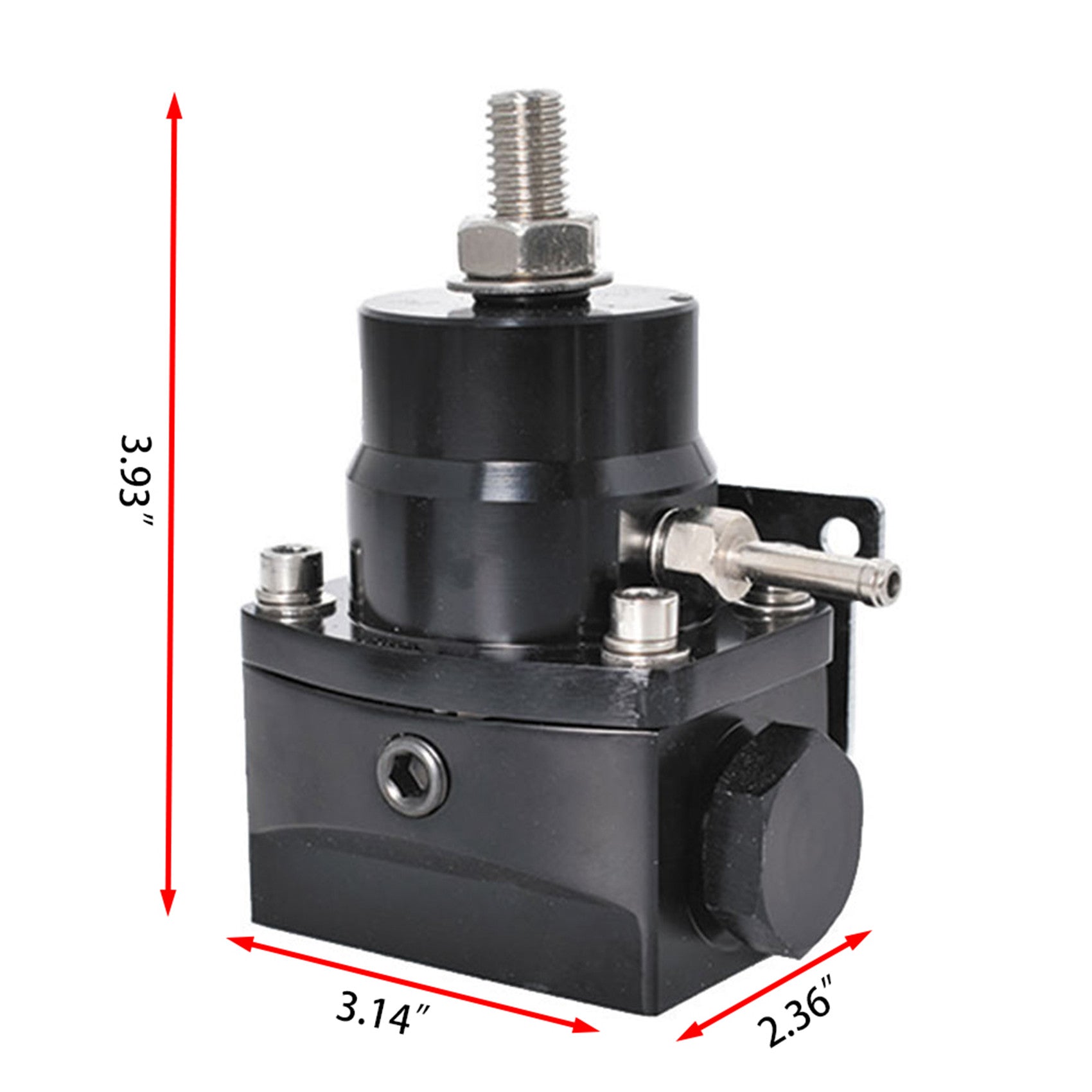 labwork Universal Adjustable Fuel Pressure Regulator Kit with 0-100 Psi Pressure Gauge AN-6 Fuel Line Hose Fitting Connectors Kit Black Lab Work Auto