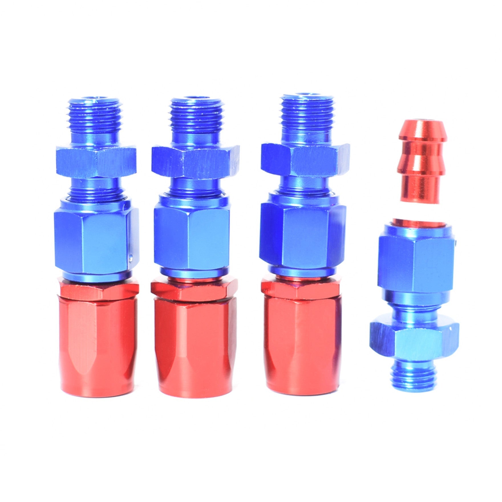 labwork Universal Adjustable Fuel Pressure Regulator Kit with 0-100 Psi Pressure Gauge AN6-6AN Fuel Line Hose Fitting Connectors Kit Red and Blue Lab Work Auto