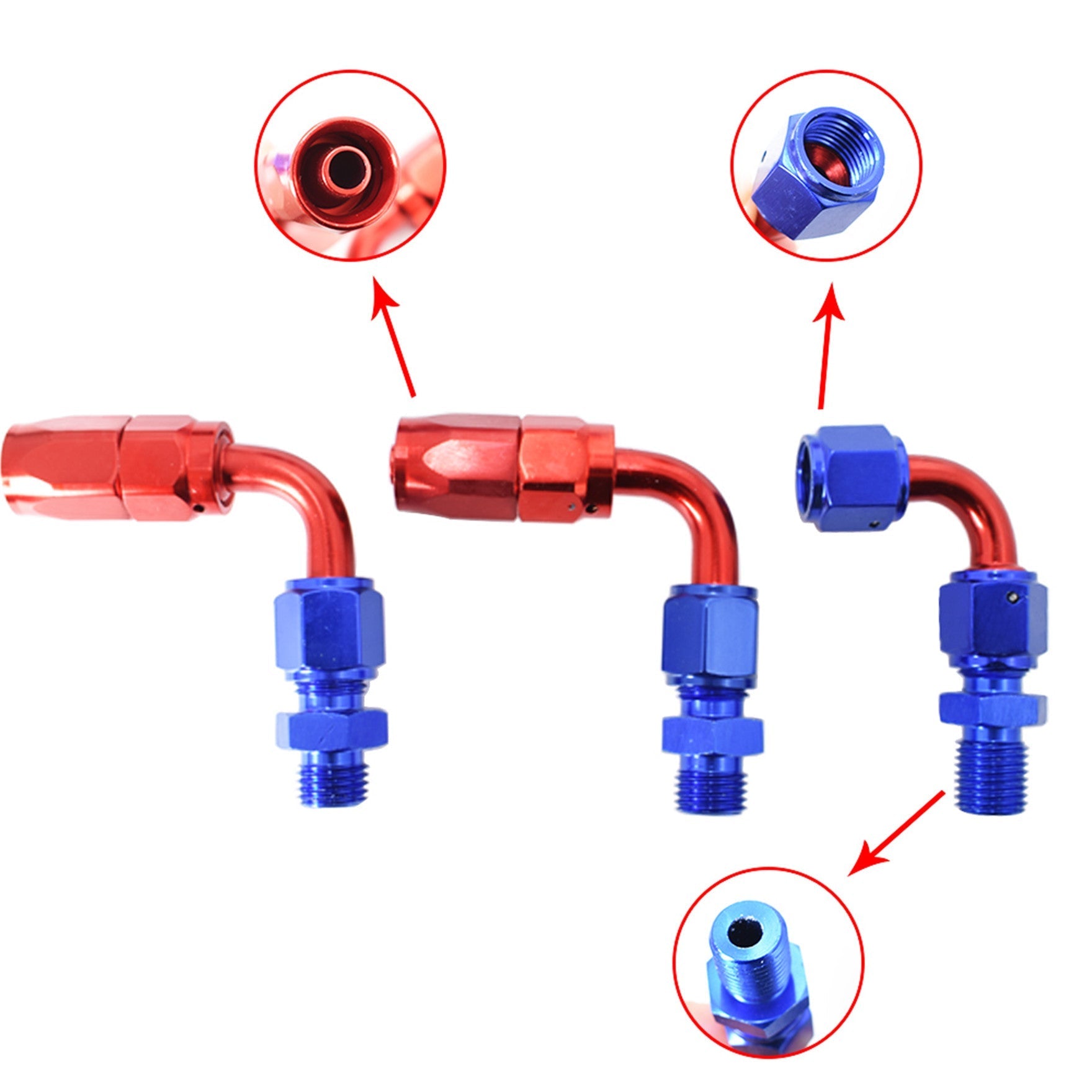 labwork Universal Adjustable Fuel Pressure Regulator Kit with 0-100 Psi Pressure Gauge AN6-6AN Fuel Line Hose Fitting Connectors Kit Red and Blue Lab Work Auto